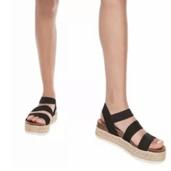 Steve Madden Women Elastic Strappy Platform chunky sandals shoes sz 9 - Picture 2 of 12